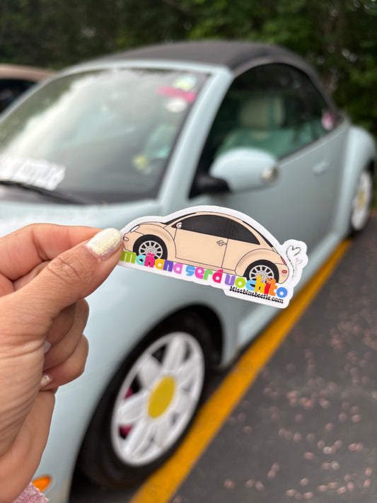 Beige Bug weatherproof sticker