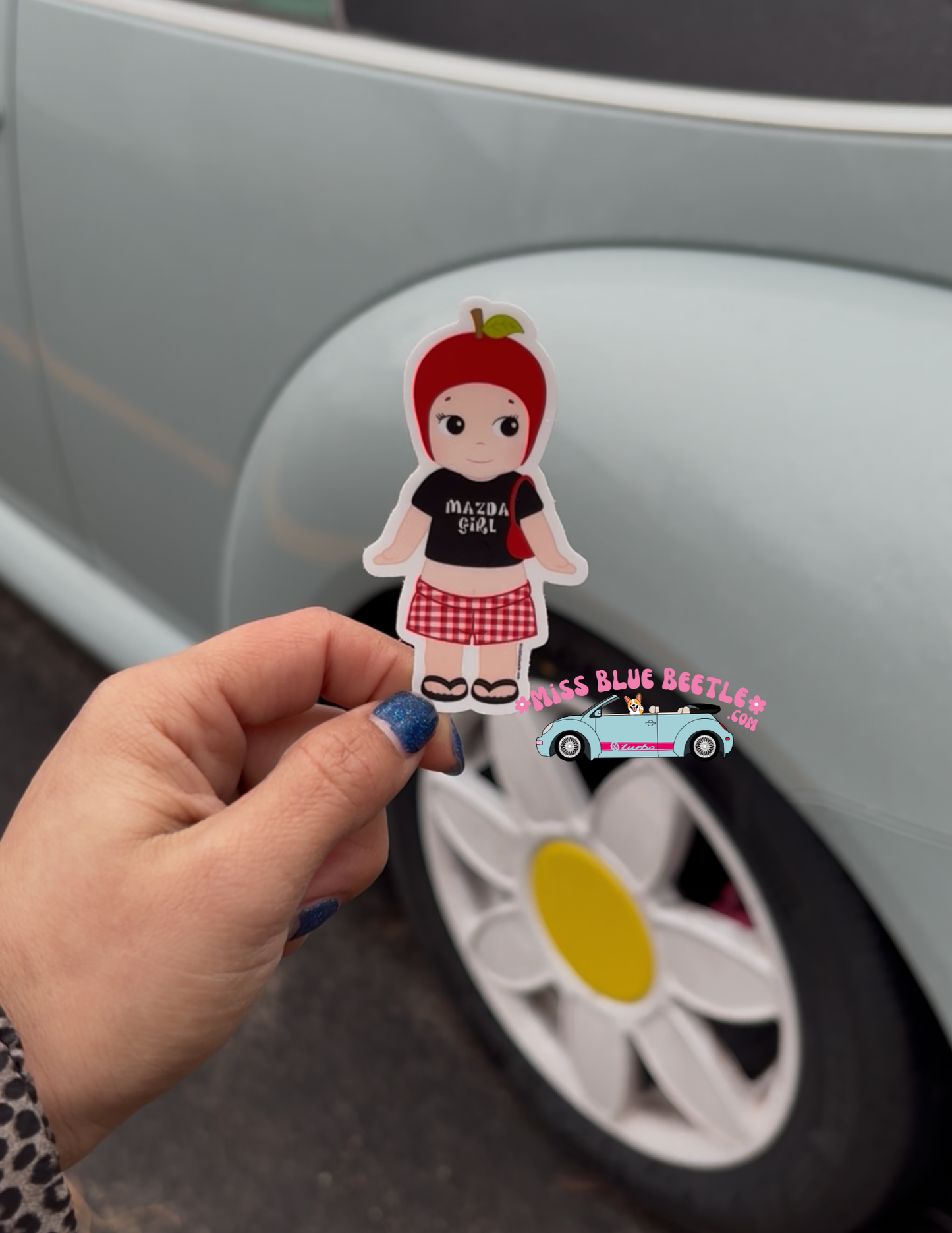 Japanese car girl angel weatherproof decal