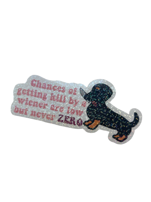 Chances of wiener dog black sticker