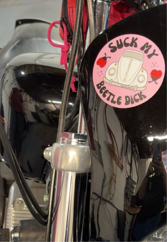 Suck my beetle white Weatherproof Decal