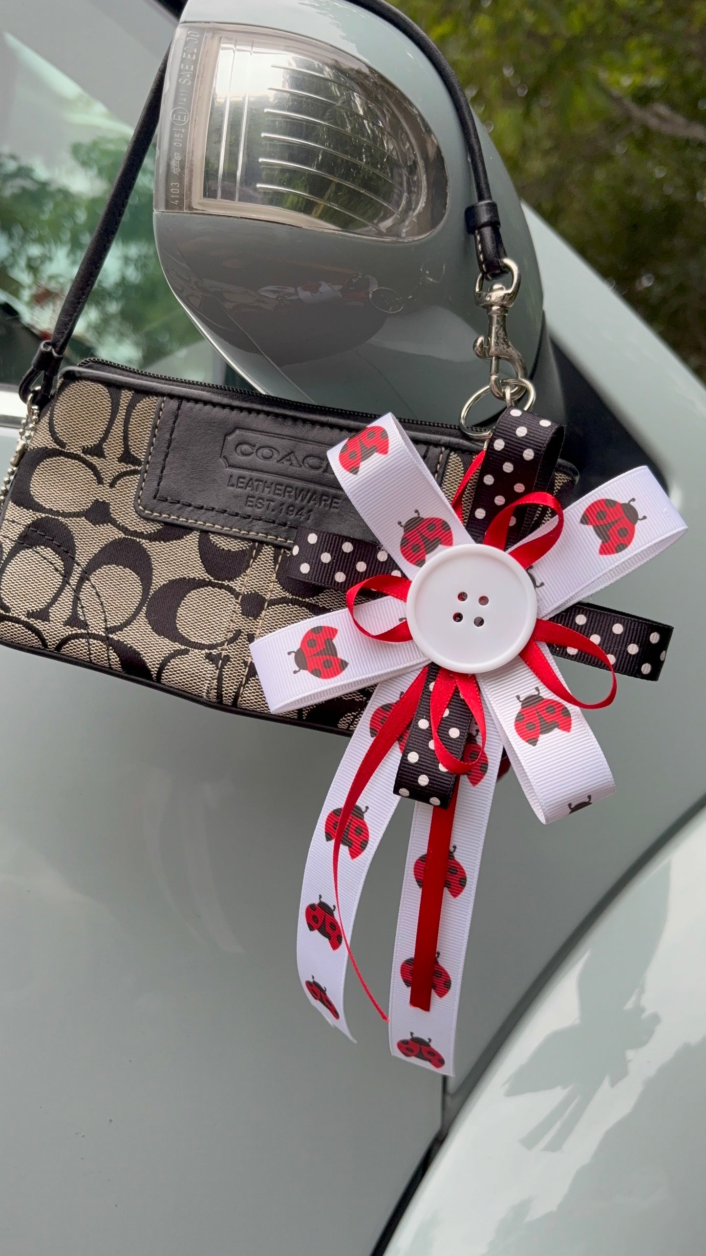 Ladybug Ribbon Keychain