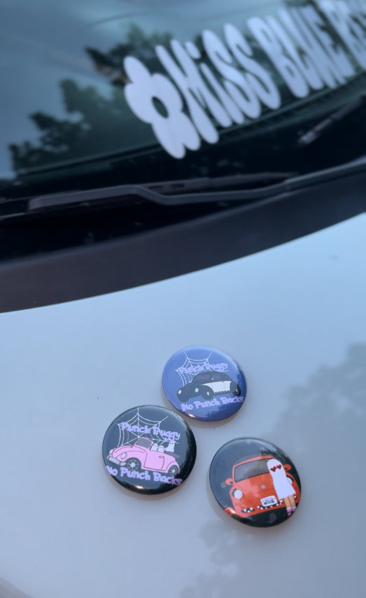 Spooky punch buggy buttons pins