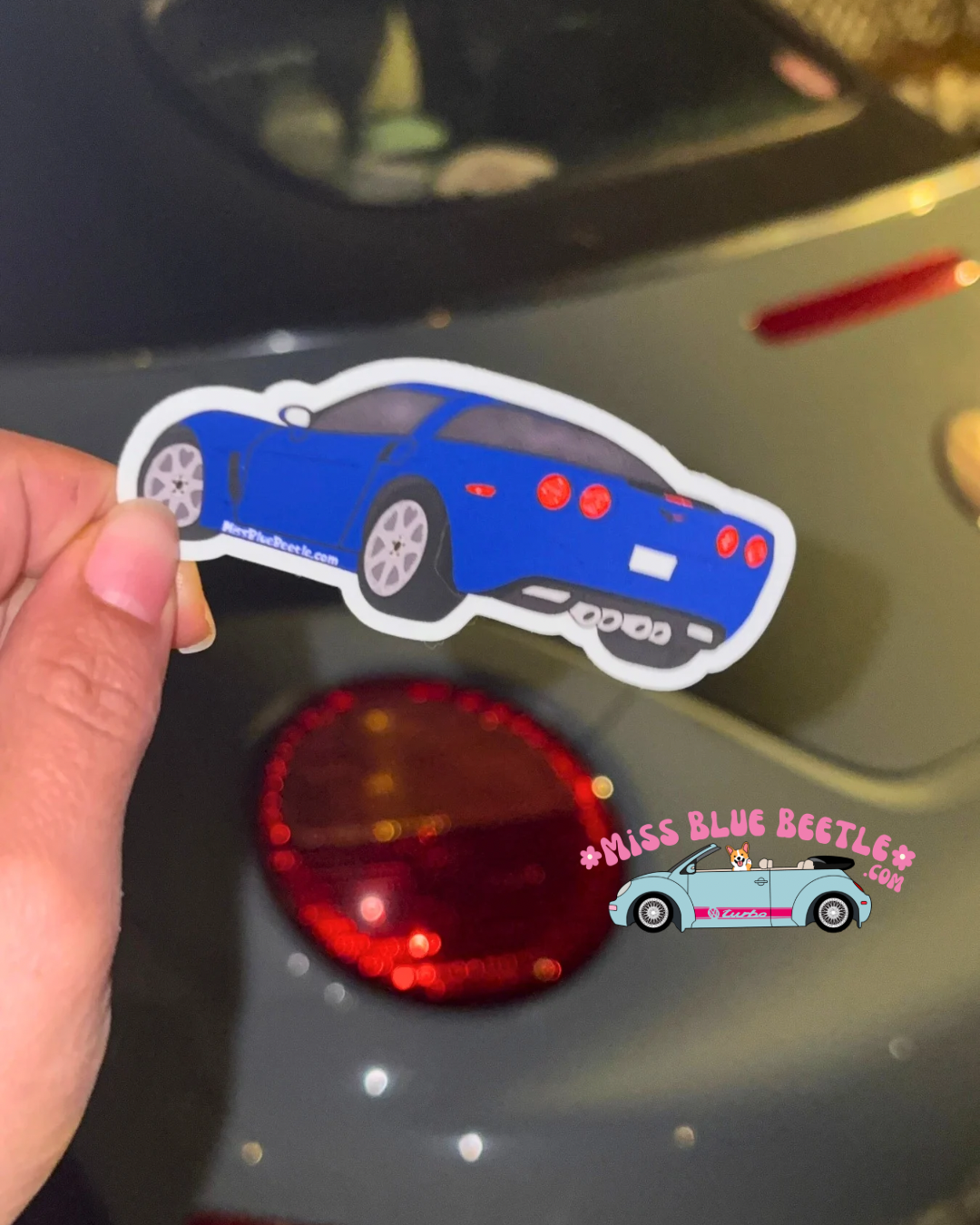 Blue Corvette blue sticker