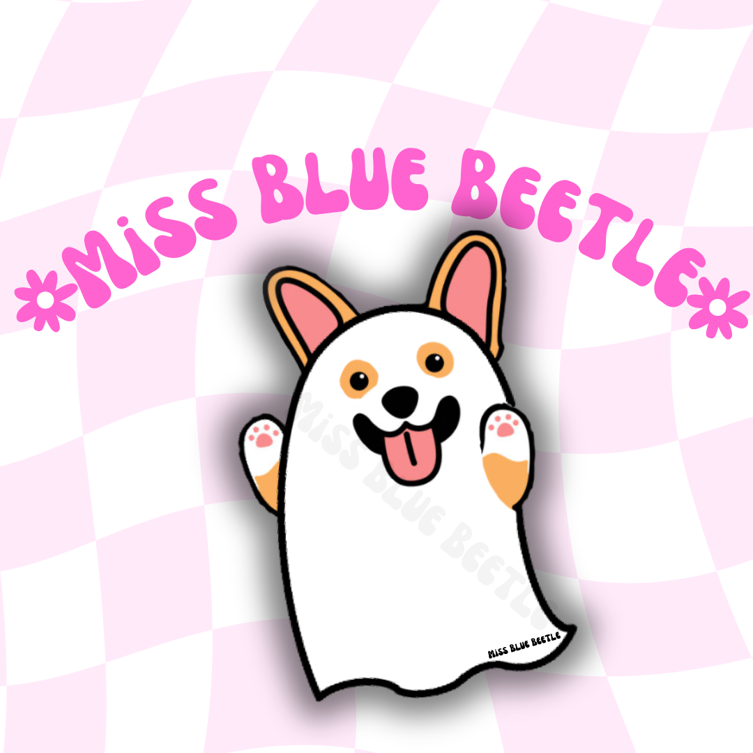 Ghost corgi sticker