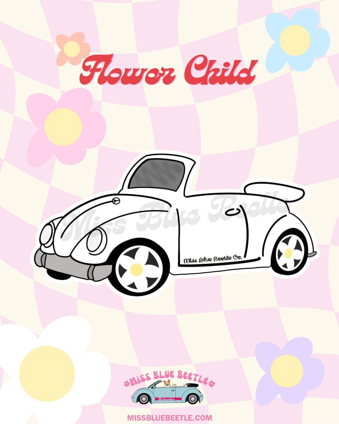 White Punch buggy sticker