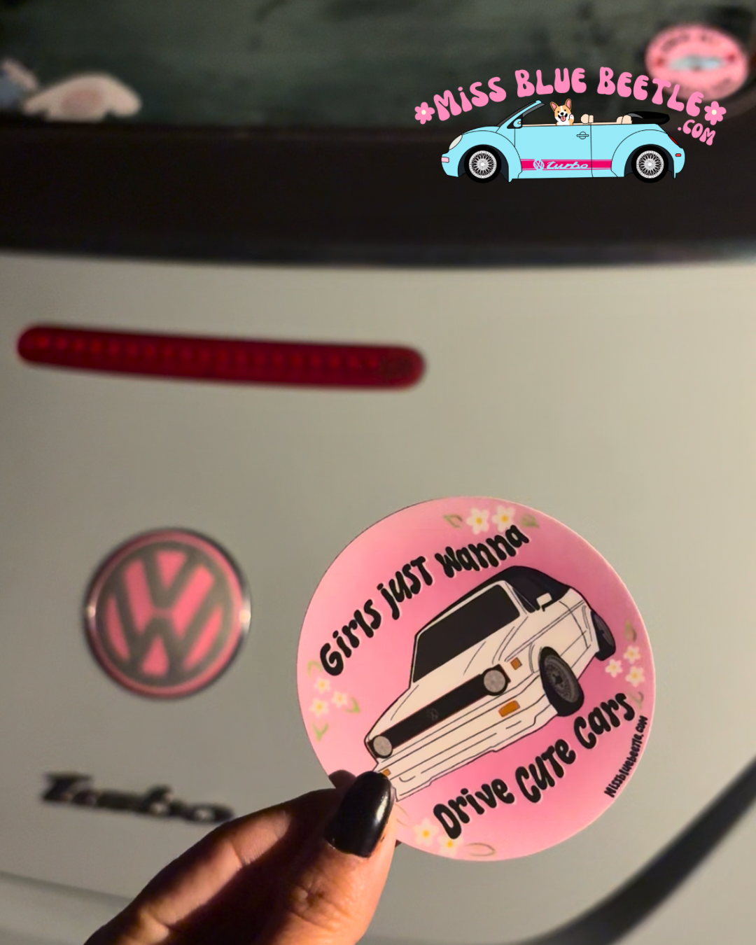 White Cabrio Sticker