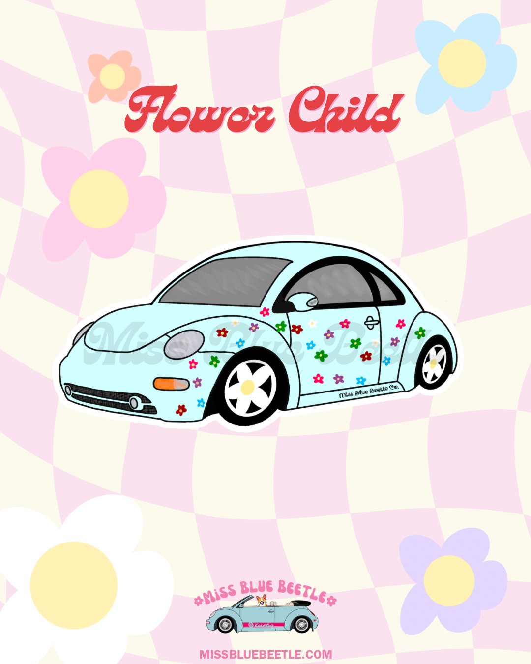 Barbie’s blue bug Sticker