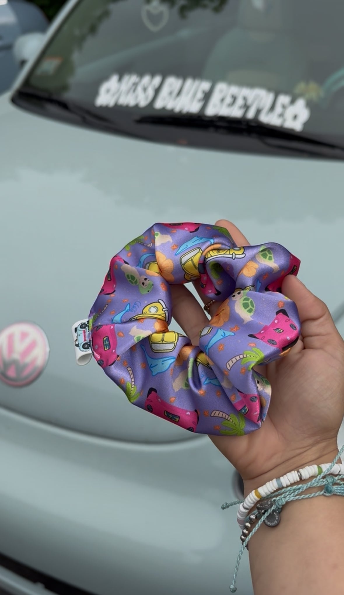 Midnight sun buggy purple satin scrunchie