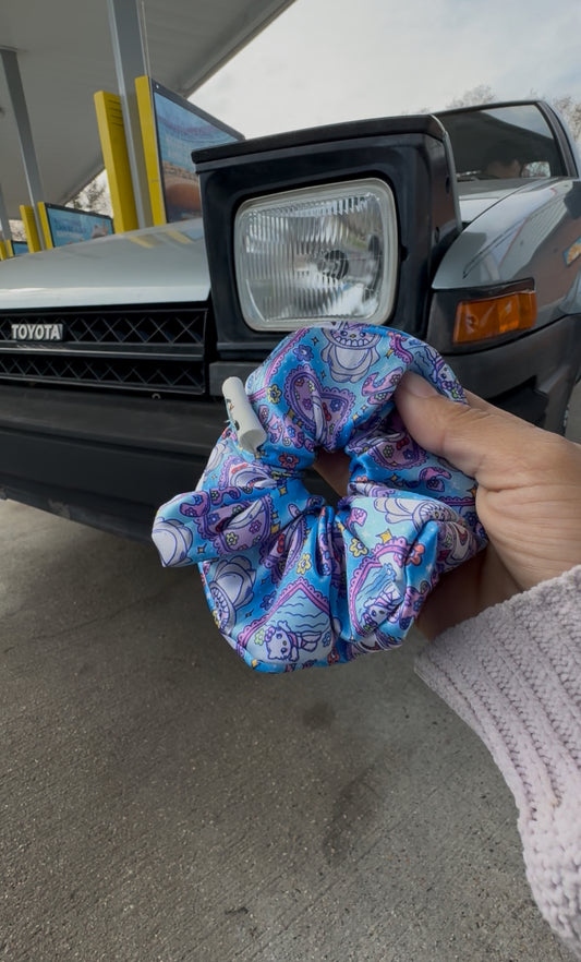 Cape Cod Sharkies satin scrunchie