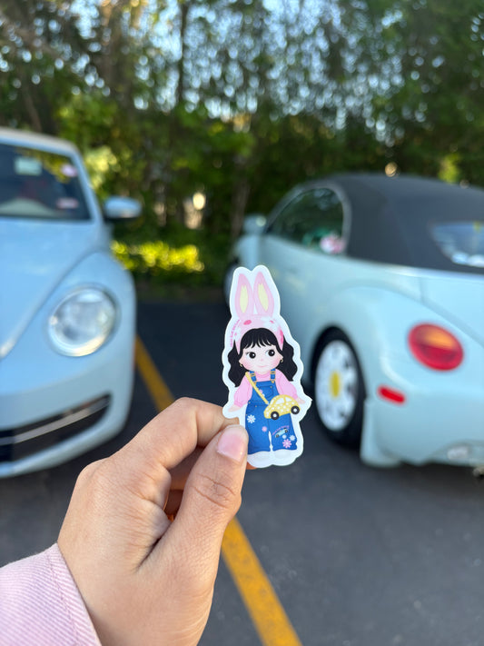 Beetle Girl weatherproof decal