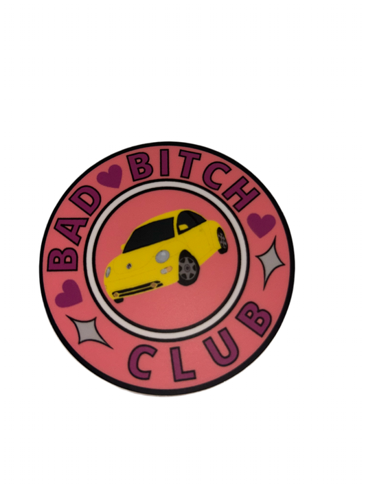 Bad b!tch club yellow bug sticker