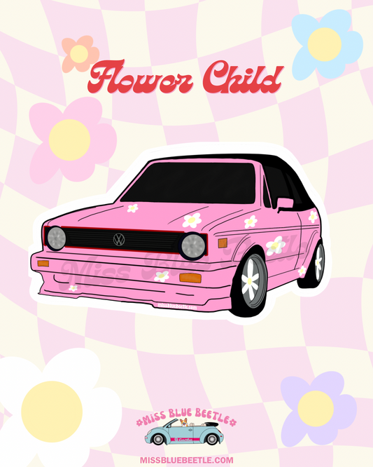 Hippie Cabrio pink sticker