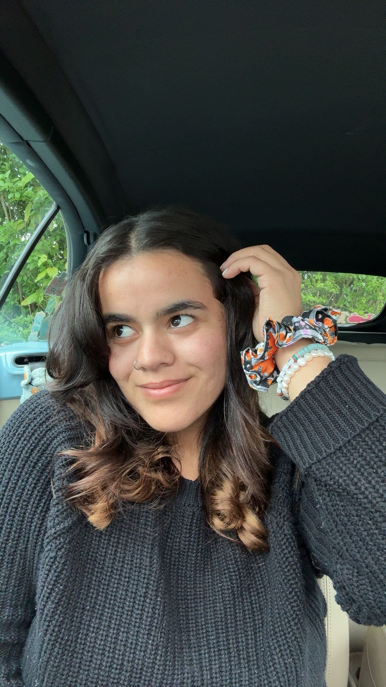 Halloween satin scrunchie