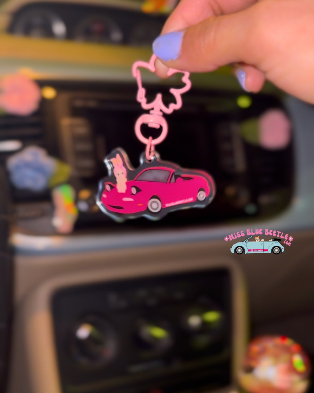 Pink Miata Keychain