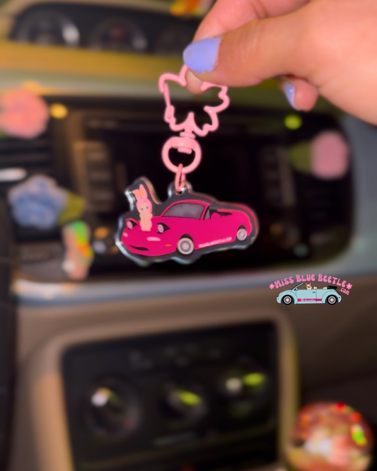 Pink Miata Keychain