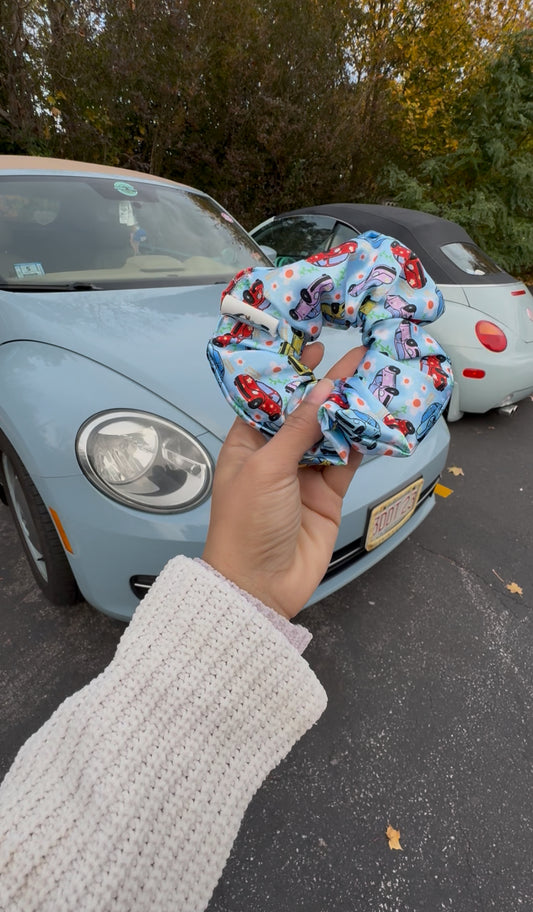 Flower Bugs satin scrunchie