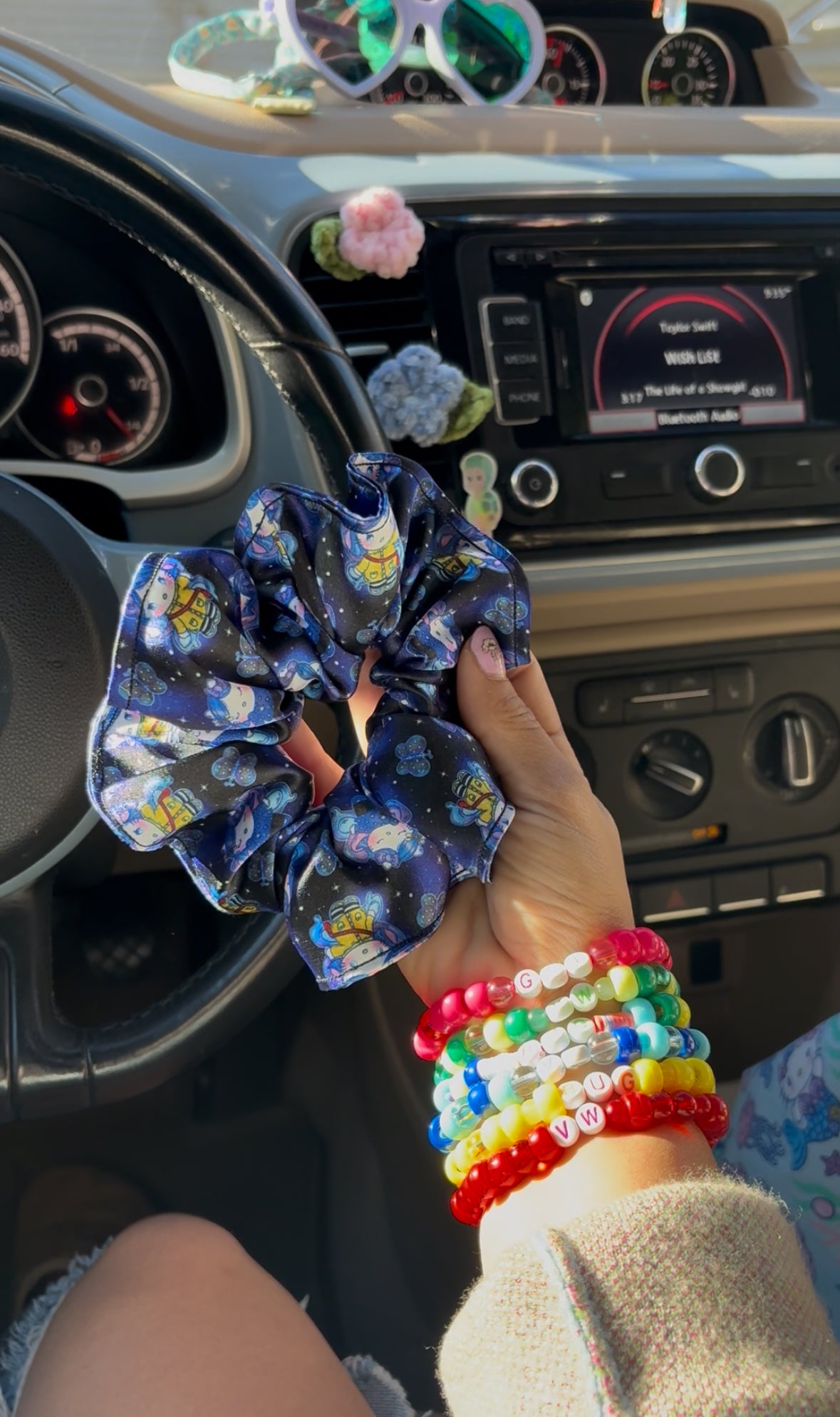 Cora Kitty Satin scrunchie