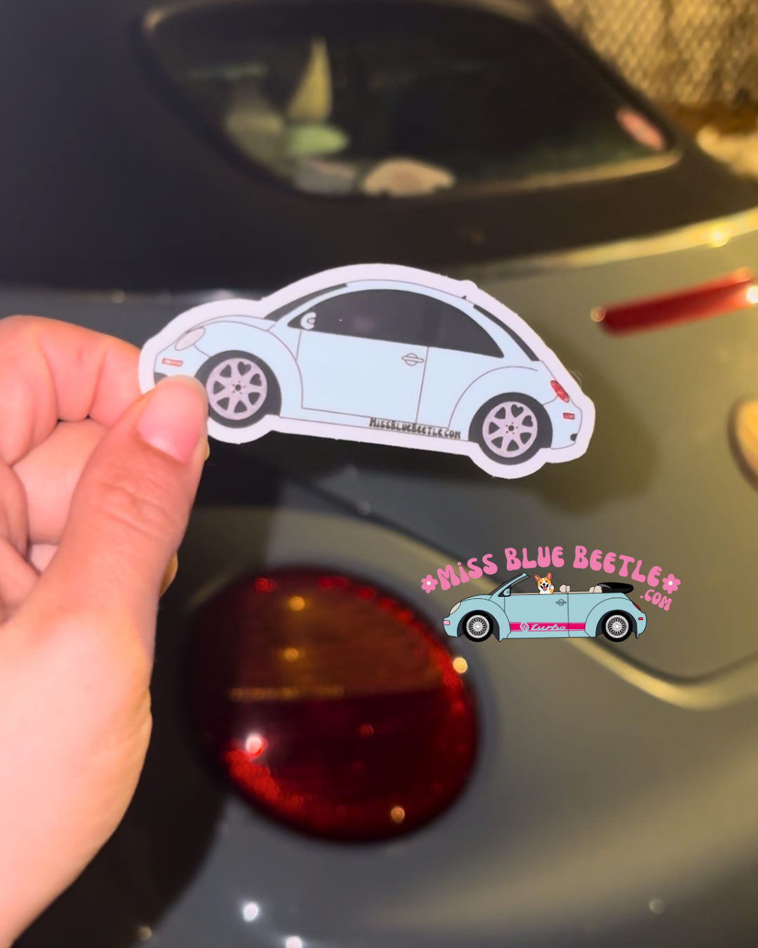 Light blue Punch Buggy You want Pink Sticker