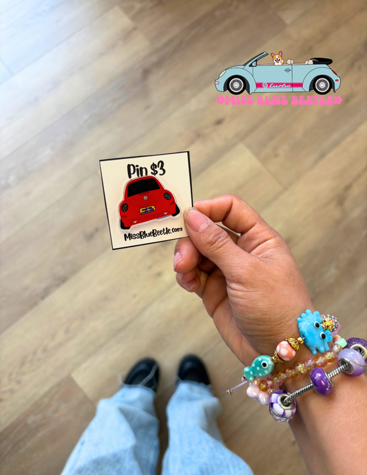 Red beetle pin