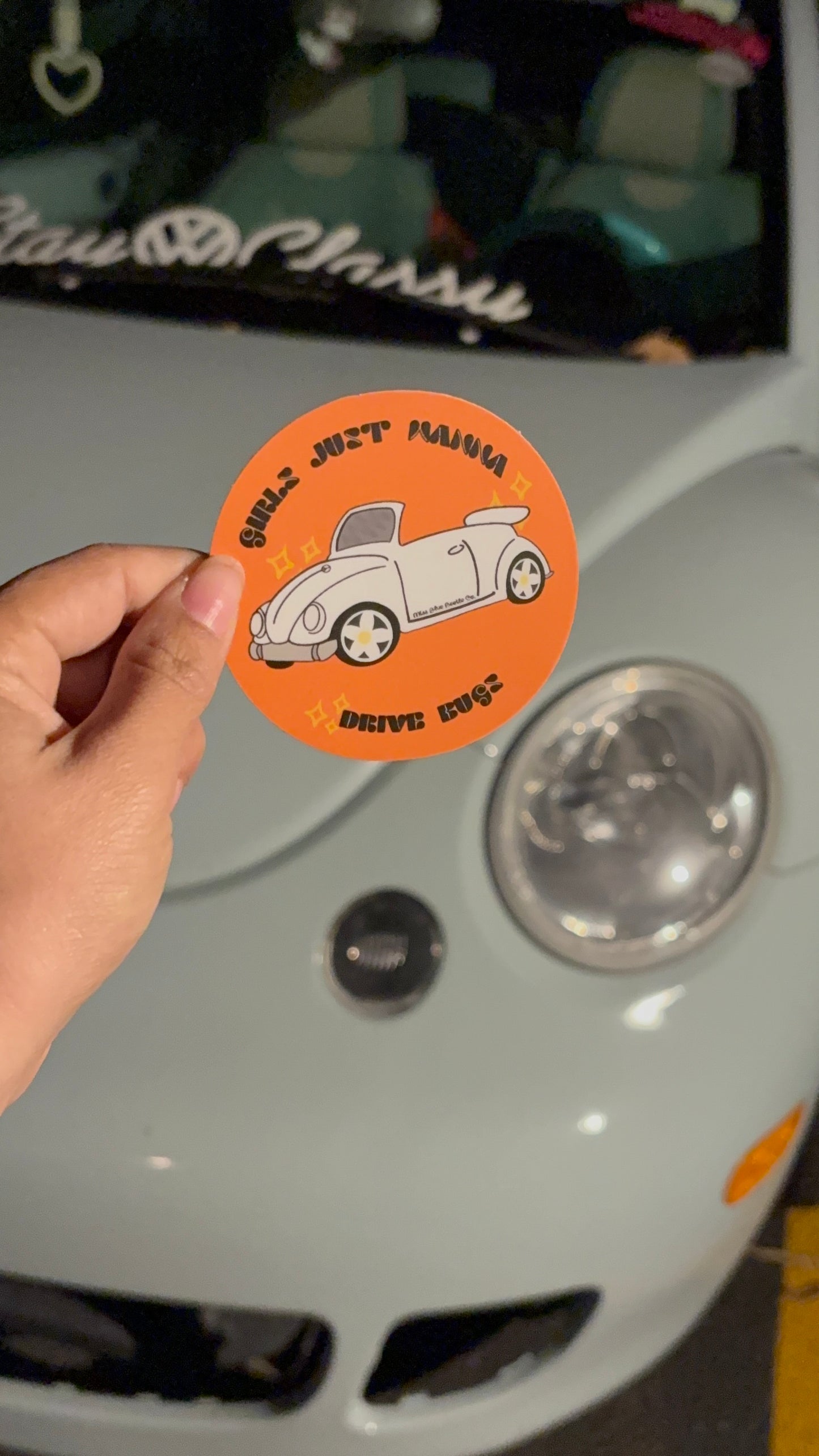 Girls just wanna drive aircooled bugs Weatherproof Decal