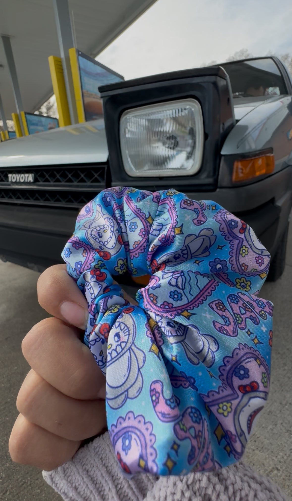 Cape Cod Sharkies satin scrunchie