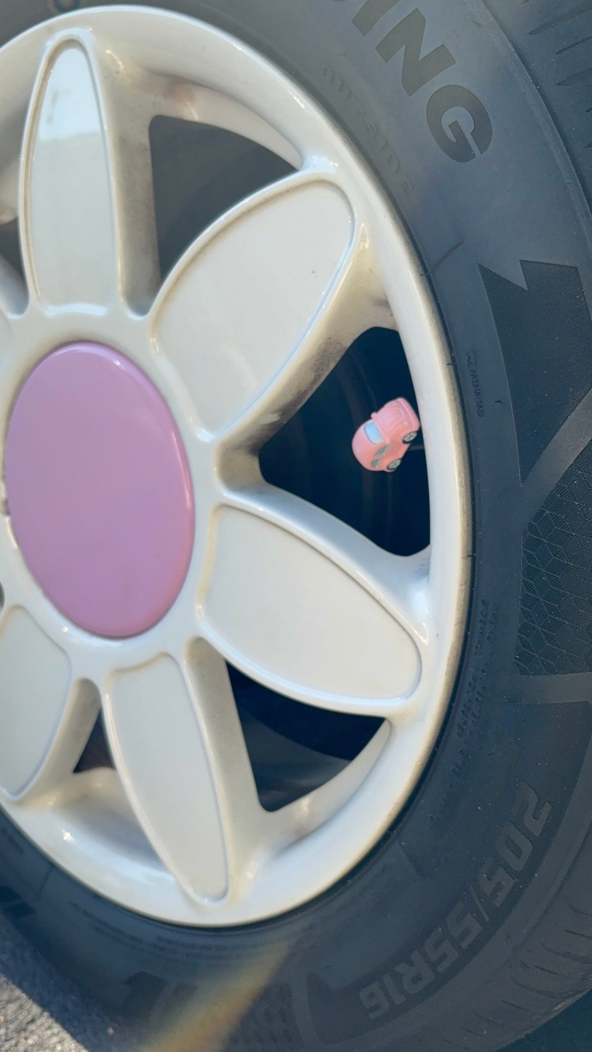 Pink punch buggy tire valve caps set of 4 collab with cb500fun
