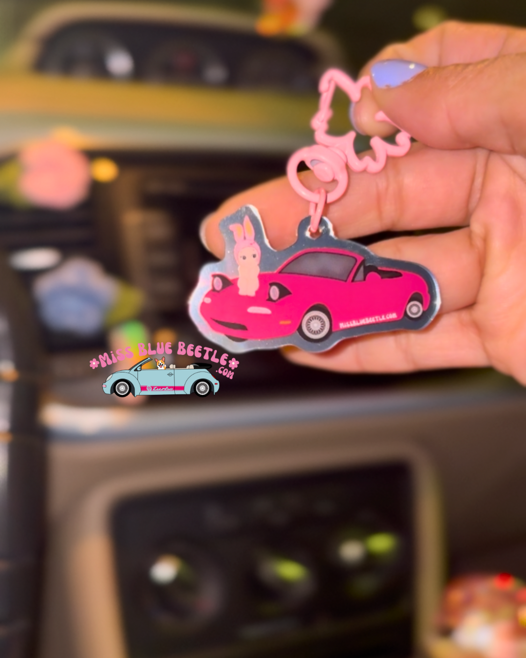 Pink Miata Keychain