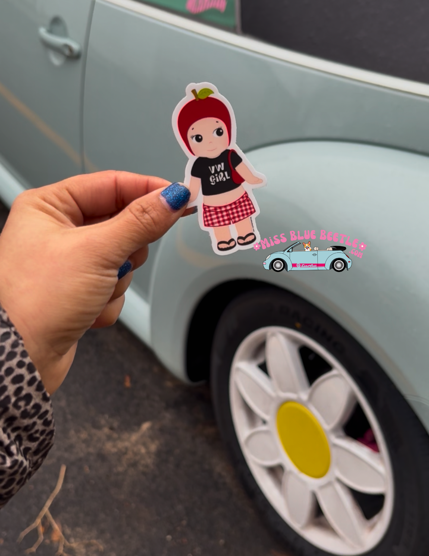 Vw girl angel weatherproof decal
