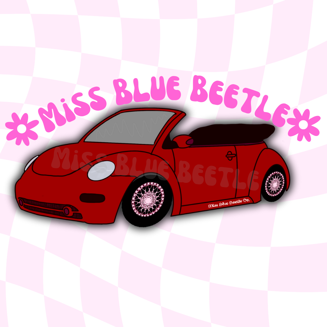 Red bug new beetle convertible sticker