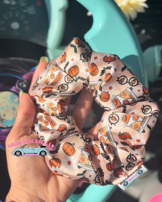 Halloween Bus Satin Scrunchie