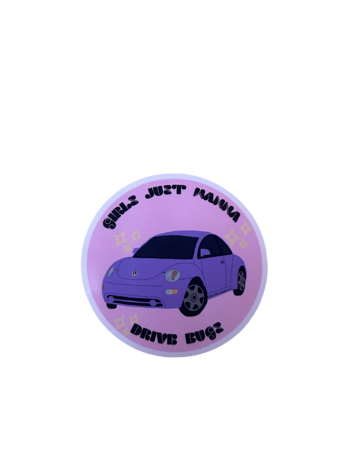 Girls just wanna drive bugs purple NB sticker