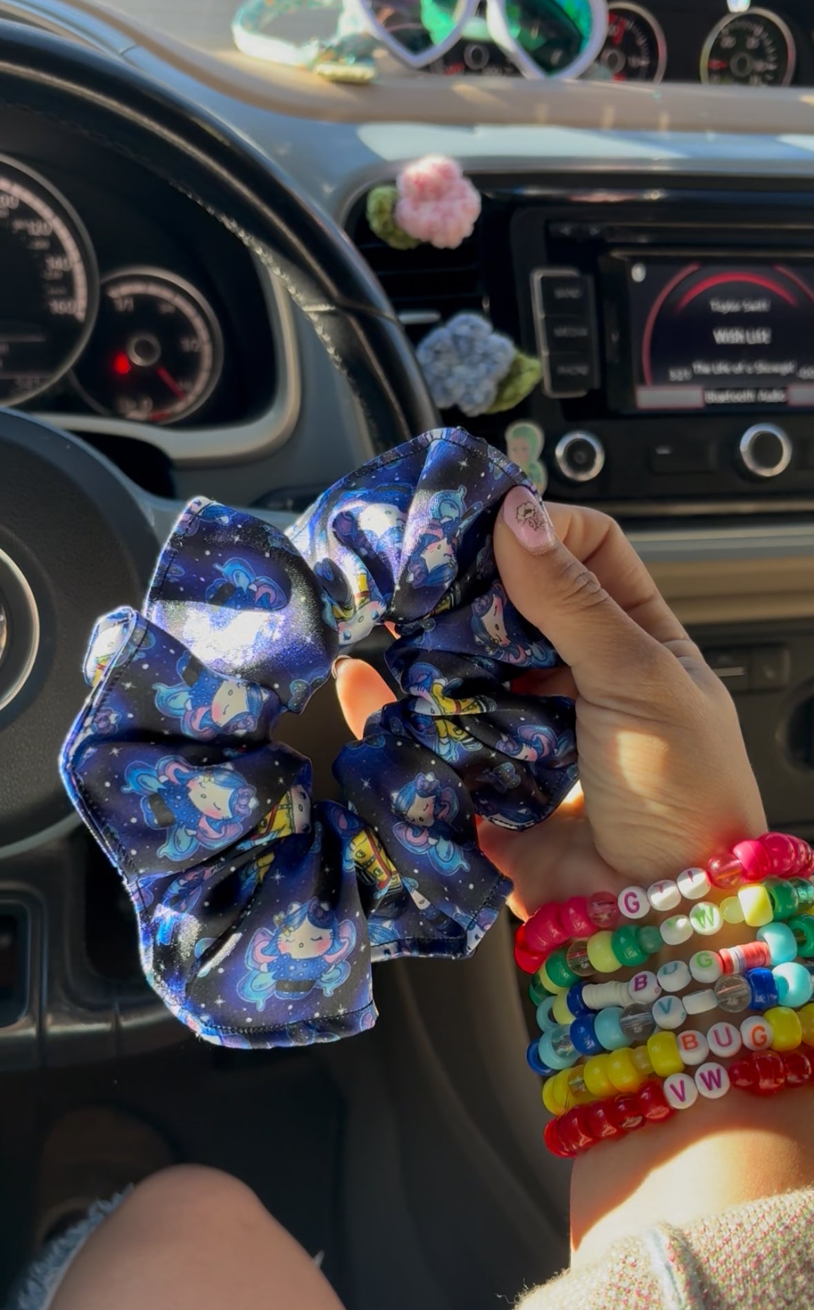 Cora Kitty Satin scrunchie