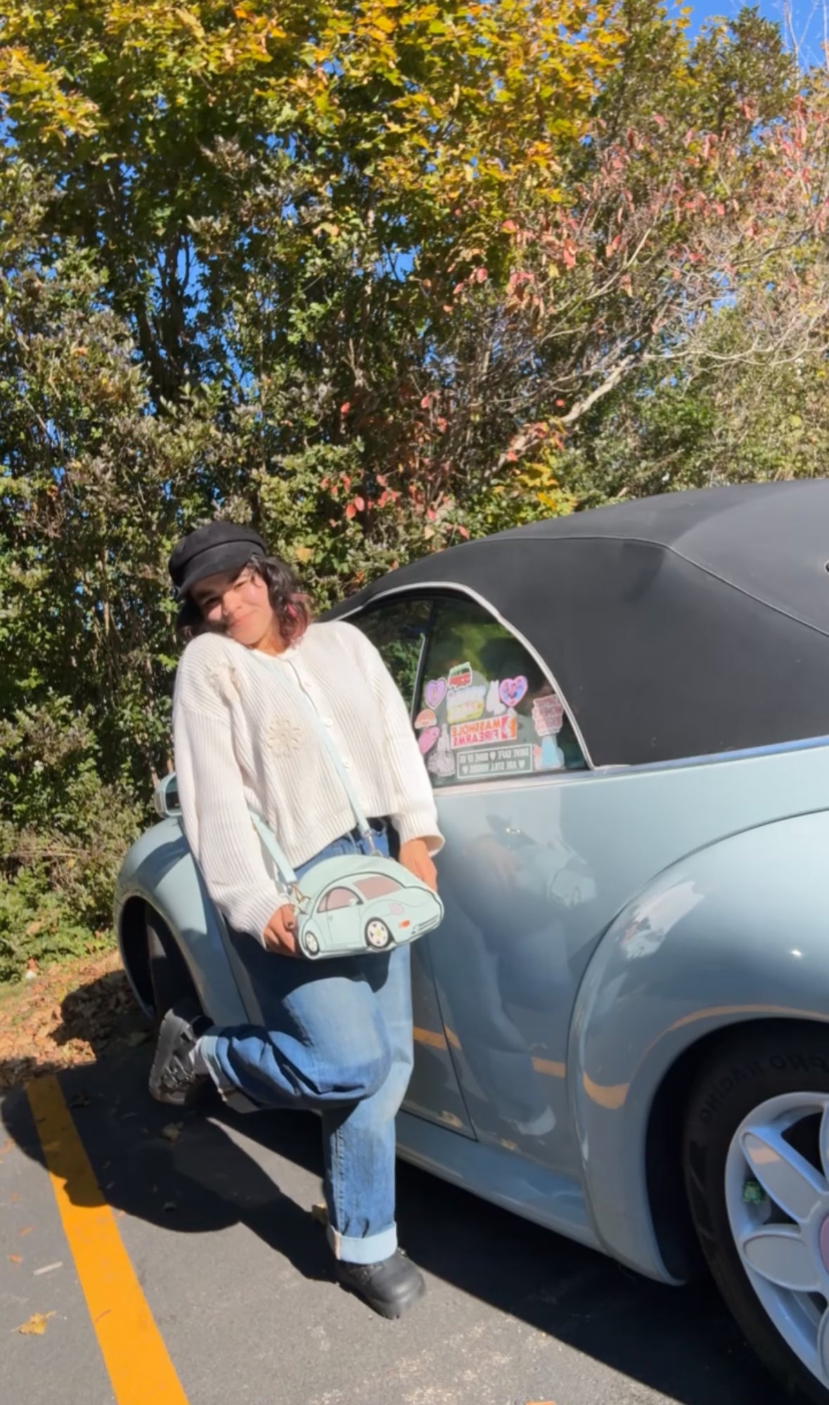 Blue Punch buggy cross body bag