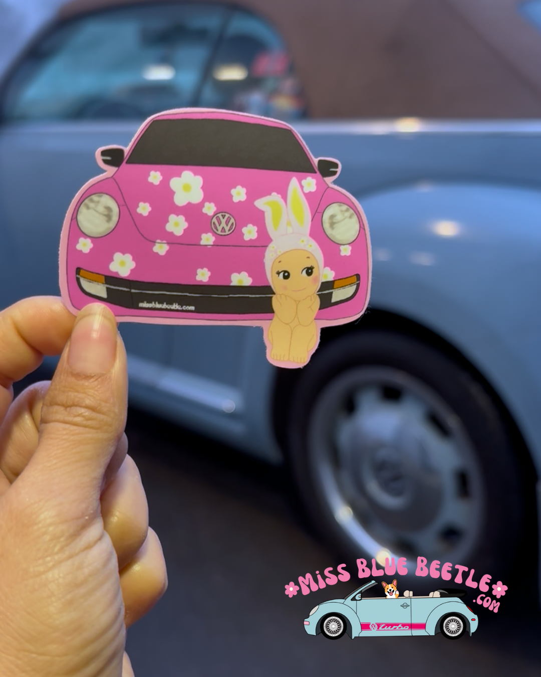 Pink Bug Angel Sticker