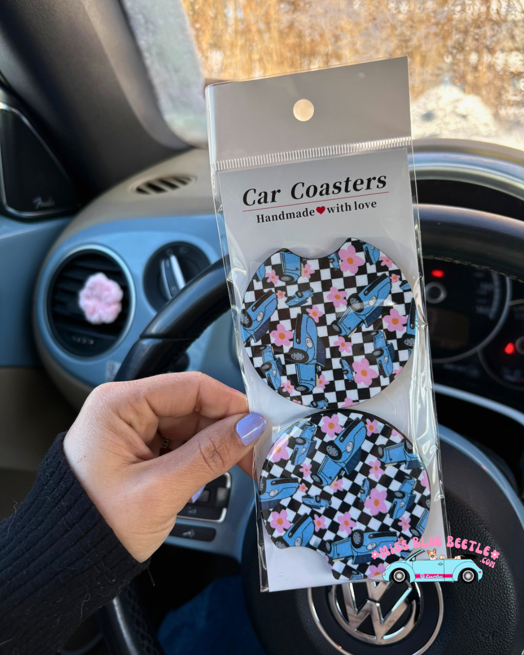 Denim Blue car coasters