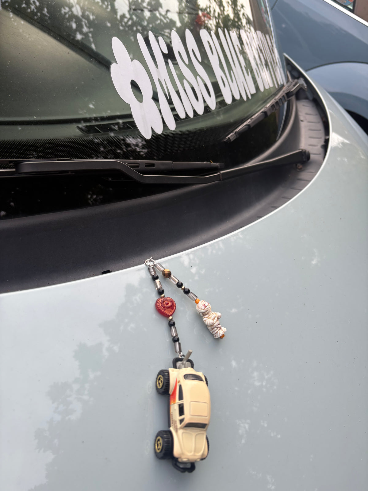 Beige aircooled Punch Buggy Keychain