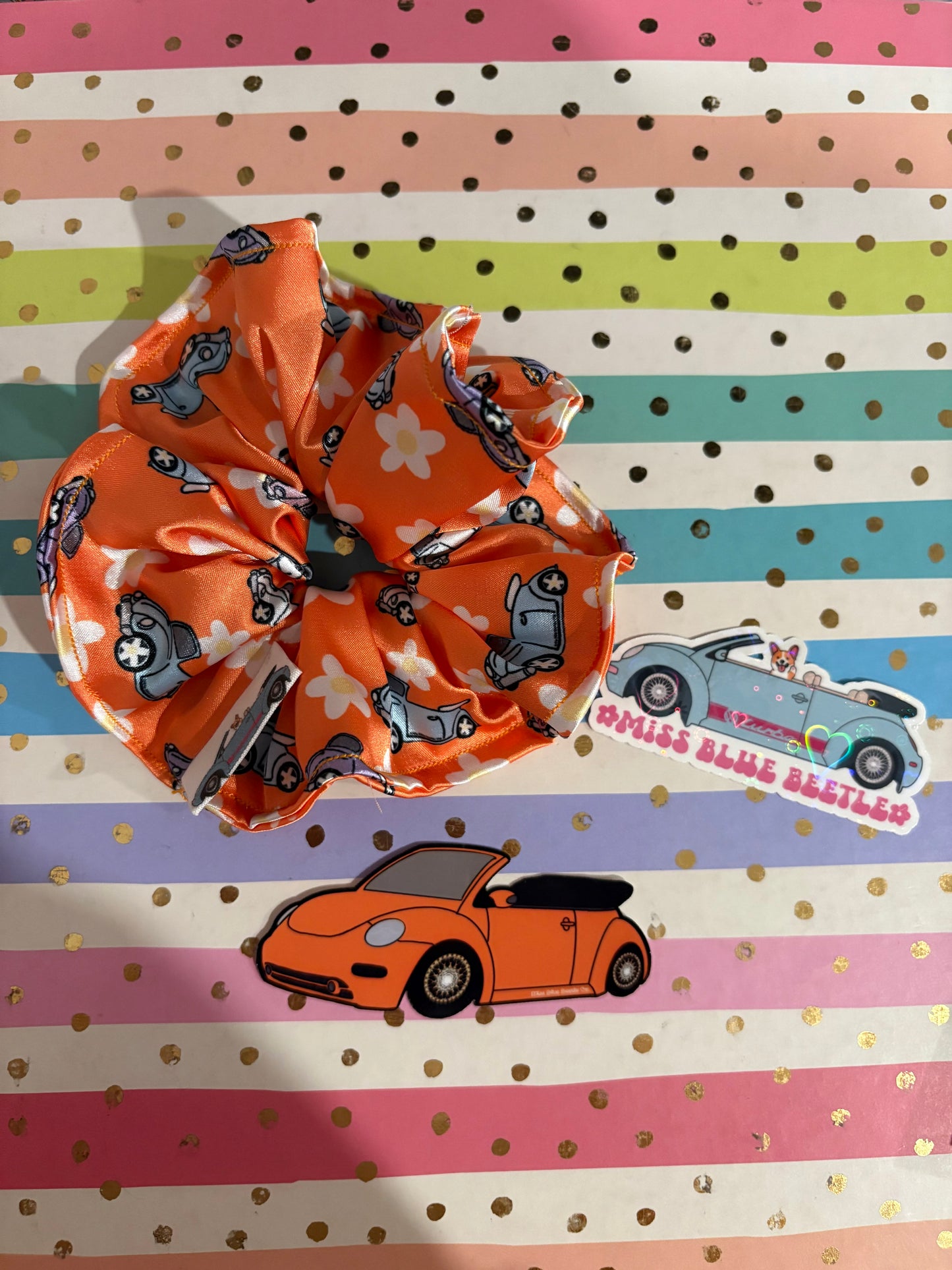 Punch buggy satin scrunchie