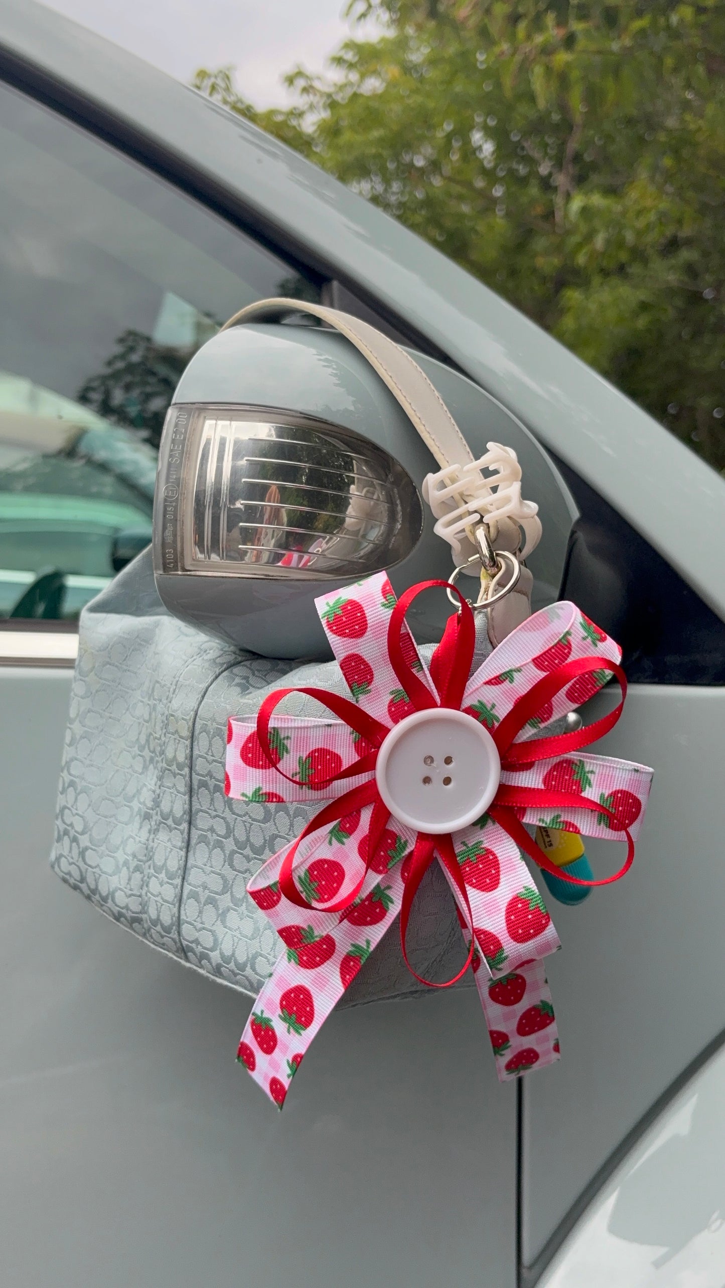 Strawberry Ribbon Keychain