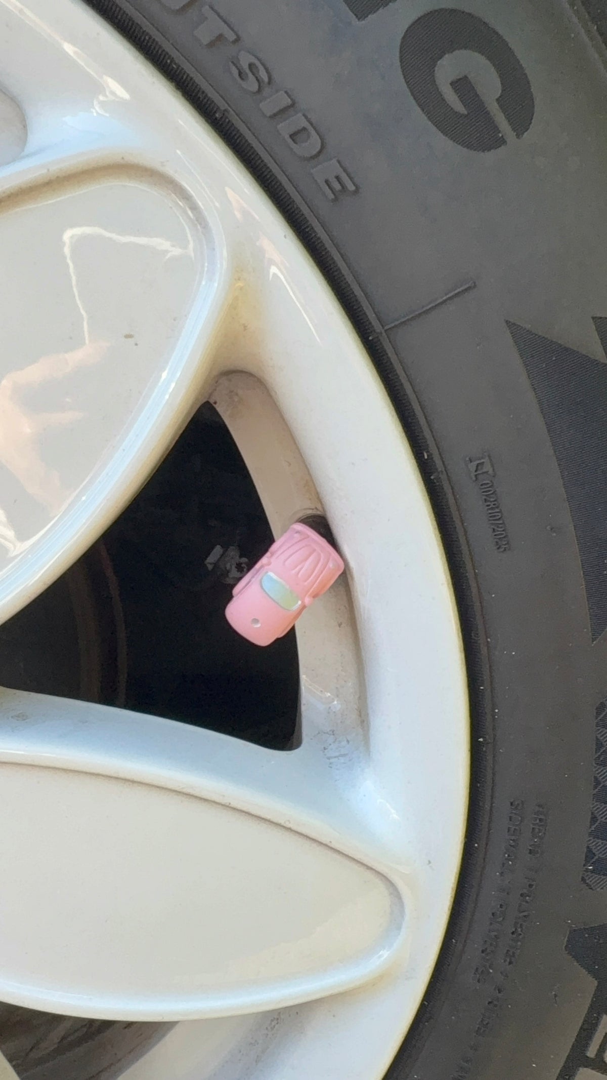 Pink punch buggy tire valve caps set of 4 collab with cb500fun