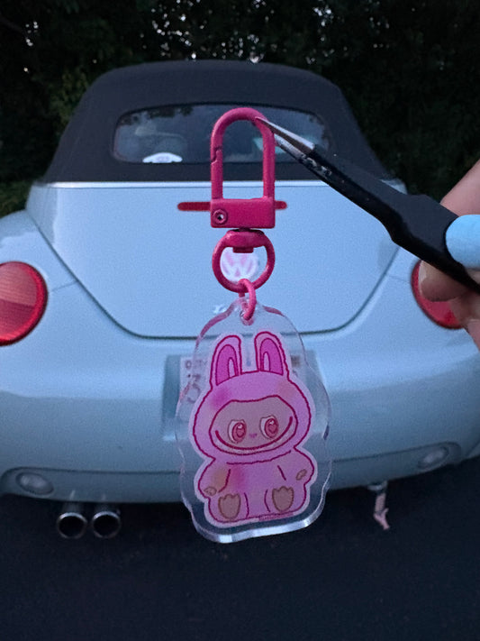 Pink Labubu Keychain