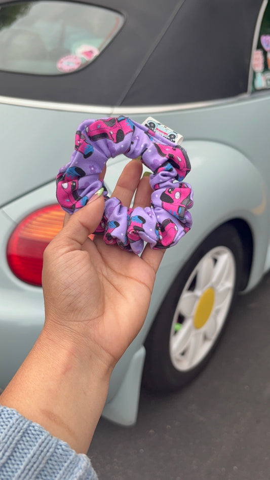 Pink and blue bug scrunchie