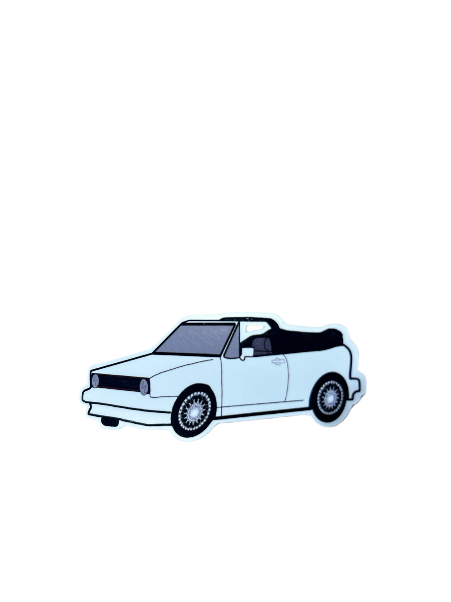 White cabrio sticker