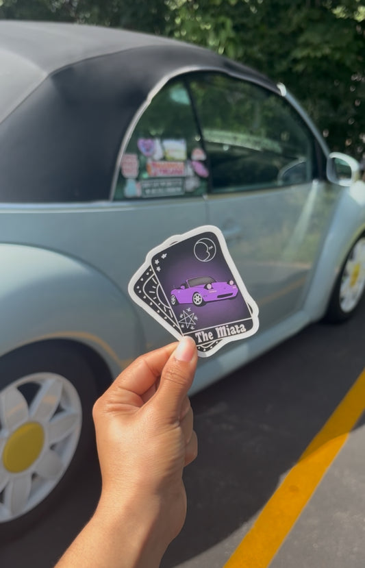 The Miata tarot card decal