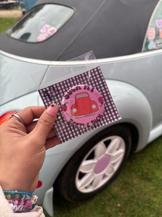 Orange punch buggy buttons pins