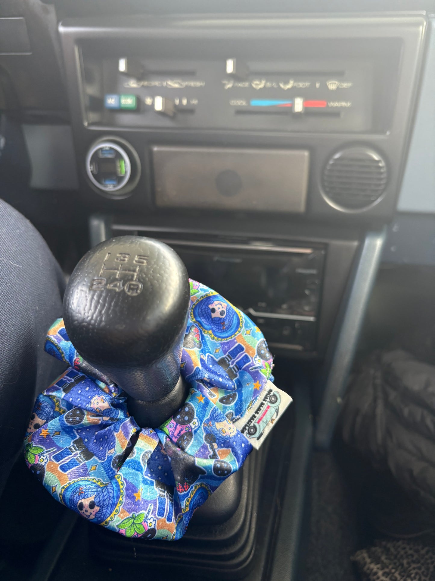 Blue hair girl satin scrunchie