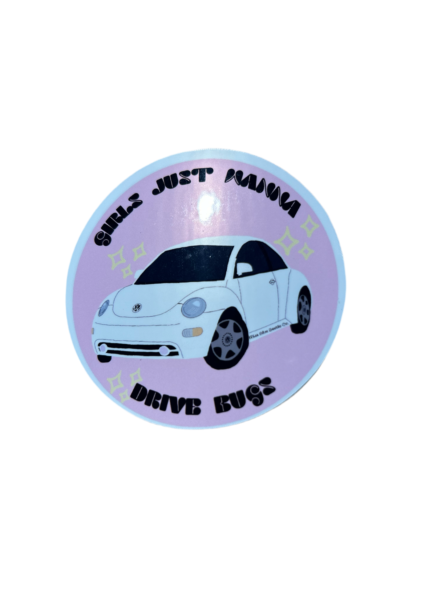 Girls just wanna drive bugs white NB sticker