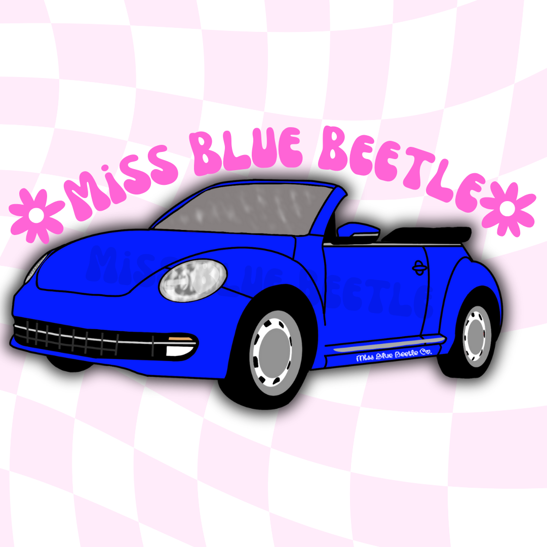 Dark blue bug A5 convertible sticker