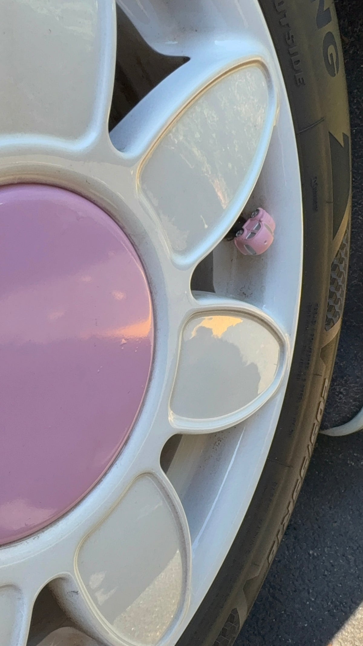 Pink punch buggy tire valve caps set of 4 collab with cb500fun