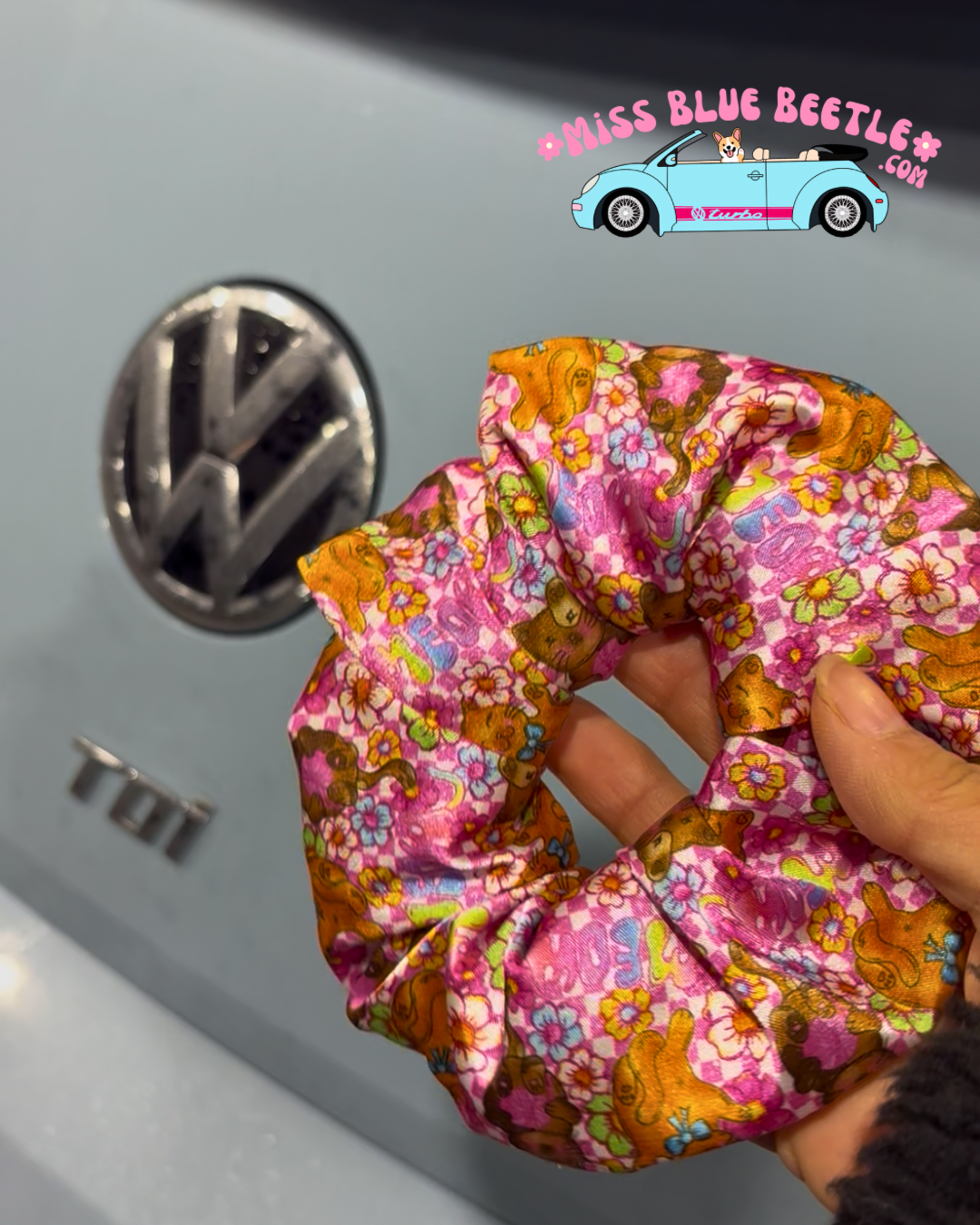 Azula the cat satin scrunchie