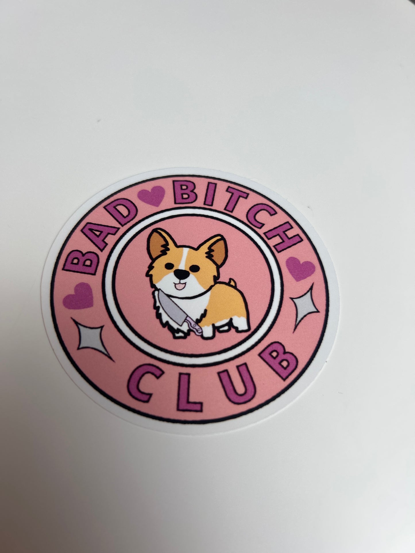 Bad B!tch club corgi sticker